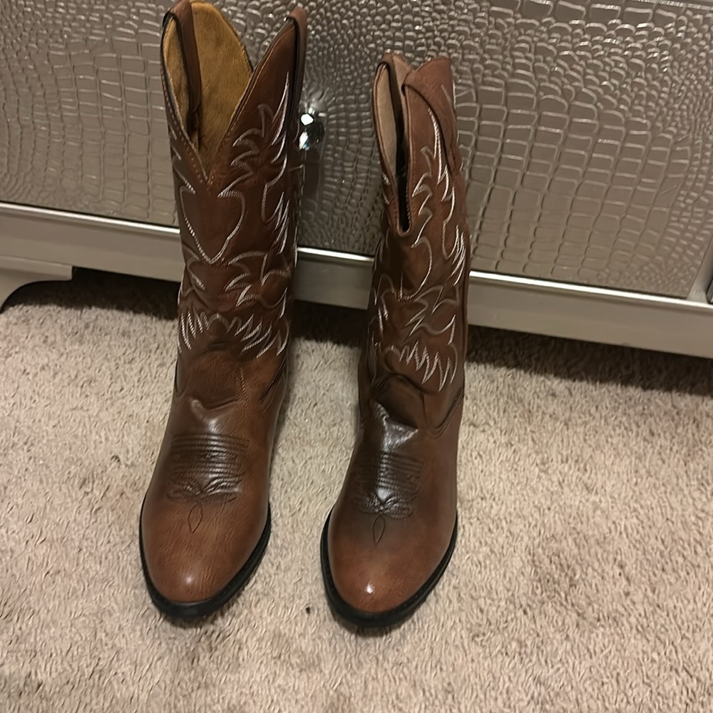 Western Cowboy Boots Mid Calf Cowgirl Size 42 / US 10 - Picture 3 of 8